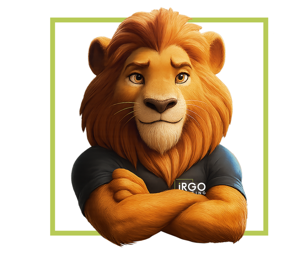 lion mascott arms crossed square